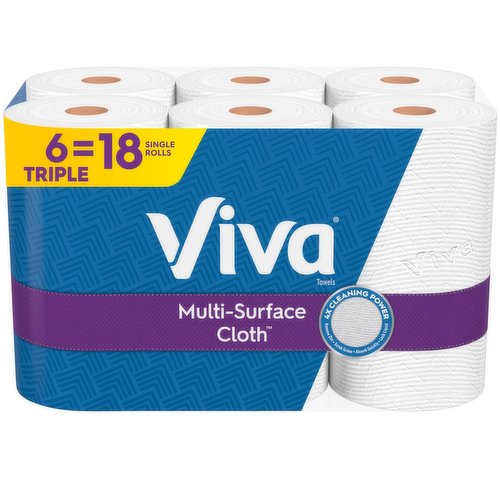 Viva Multi-Surface Cloth Towels, Choose-A-Sheet, Triple, 2 Ply