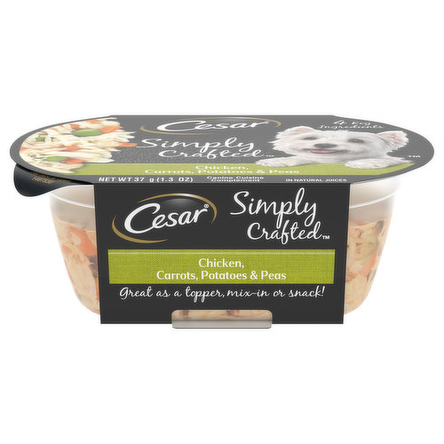 Cesar Simply Crafted Canine Cuisine Complement, Chicken, Carrots, Potatoes & Peas