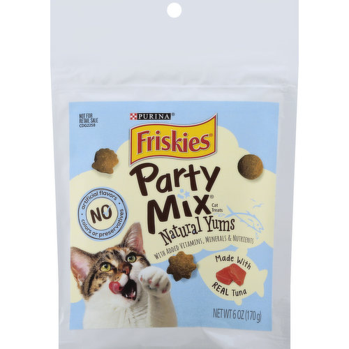 Friskies Cat Treats, Made with Real Tuna, Party Mix