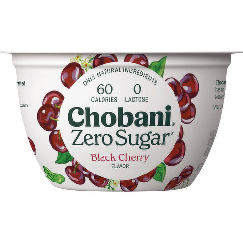 Chobani Yogurt, Zero Sugar, Black Cherry Flavor
