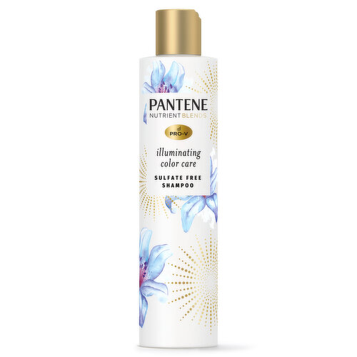 Pantene Nutrient Blends Pantene Sulfate Free Shampoo, Illuminating Shampoo with Biotin, Color Safe, 9.6 oz