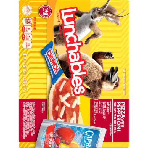 Lunchables Pepperoni Pizza with Capri Sun Drink & Crunch Candy Bar Kids  Lunch Meal Kit, 10.7 oz - Food 4 Less