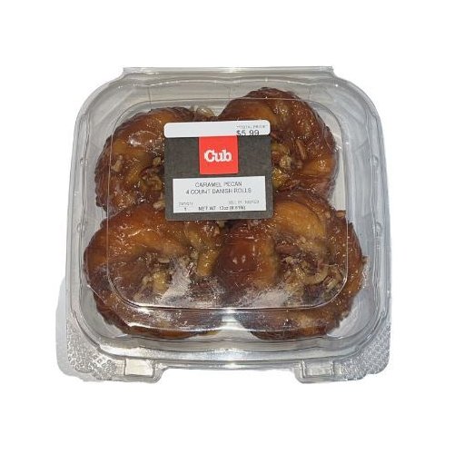 Cub Bakery Caramel Pecan Danish Rolls, 4 Count