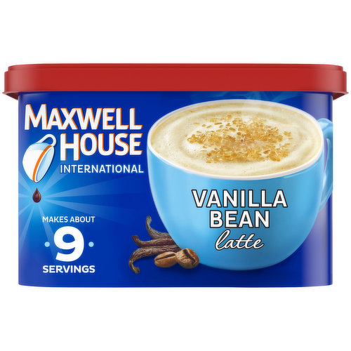 Maxwell House International Vanilla Bean Latte Cafe-Style Instant Coffee Beverage Mix