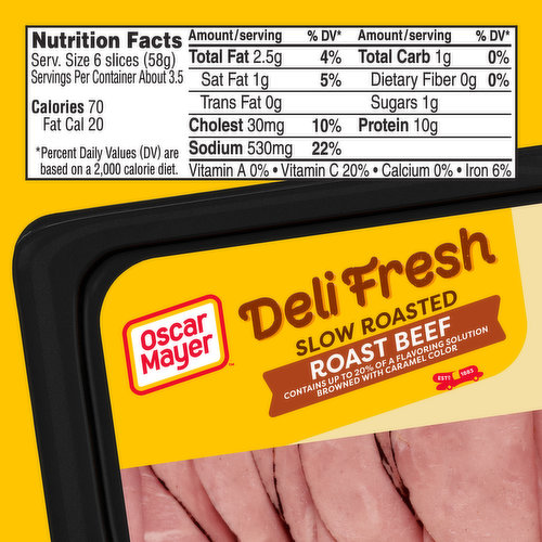 Oscar Mayer Deli Fresh Slow Roasted Roast Beef Sliced Lunch Meat