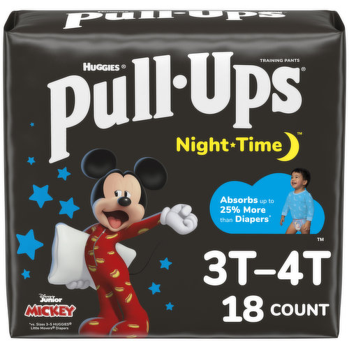 Pull-Ups Night Time Training Pants, Disney Junior Mickey, 3T-4T (32-40 lbs)