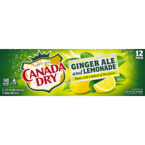 Canada Dry Soda, Ginger Ale and Lemonade, 12 Pack
