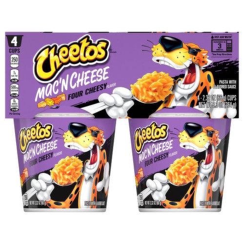 Cheetos Pasta with Flavored Sauce, Mac'N Cheese, Four Cheesy