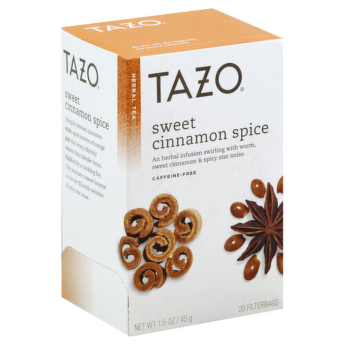 Tazo Herbal Tea, Sweet Cinnamon Spice, Caffeine-Free, Filterbags