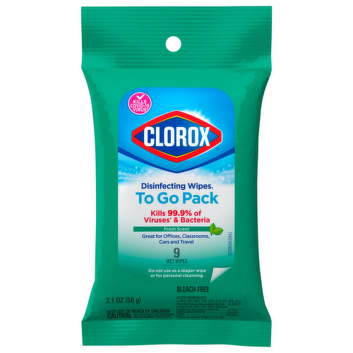Clorox Disinfecting Wipes, Fresh Scent, To Go Pack
