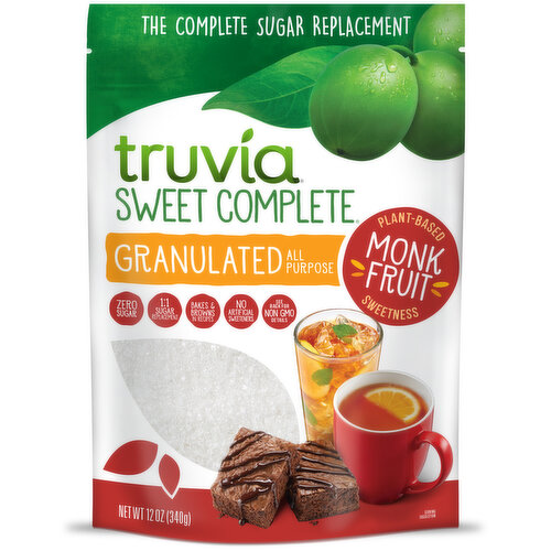 Truvia Sweet Complete Granulated All-Purpose Calorie-Free Sweetener from the Monk Fruit Bag