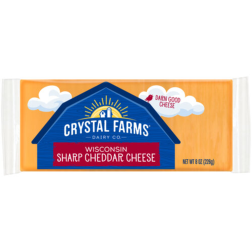 Crystal Farms Cheese, Sharp Cheddar, Wisconsin