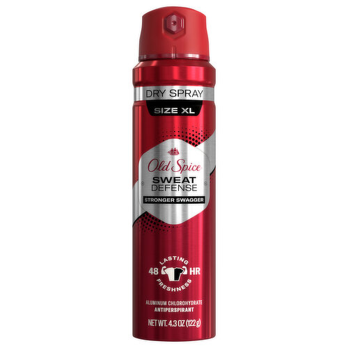 Old Spice Antiperspirant, Sweat Defense, Stronger Swagger, Dry Spray, Size XL