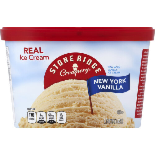 Stoneridge Creamery Ice Cream, Real, New York Vanilla