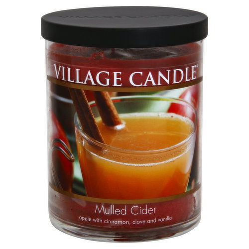 Village Candle Candle, Mulled Cider, Glass Cylinder