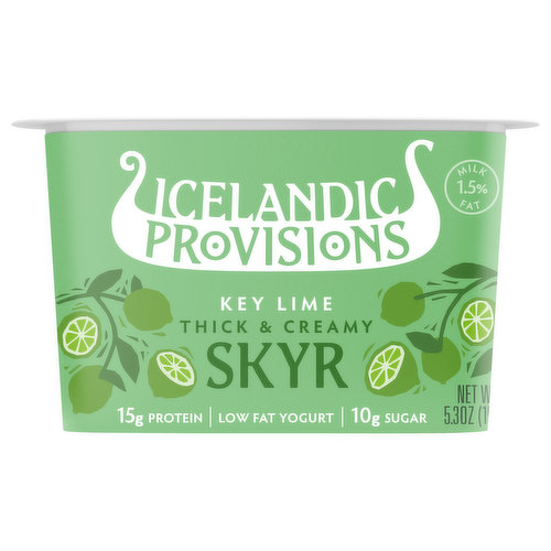 Icelandic Provisions Skyr, Low Fat, Key Lime, Thick & Creamy