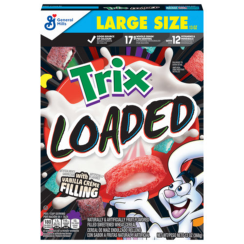 Trix Cereal, Loaded, with Vanilla Creme Filling, Large Size