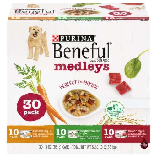 Beneful Dog Food, Romana, Mediterranean, Tuscan Style, Medleys, 30 Pack