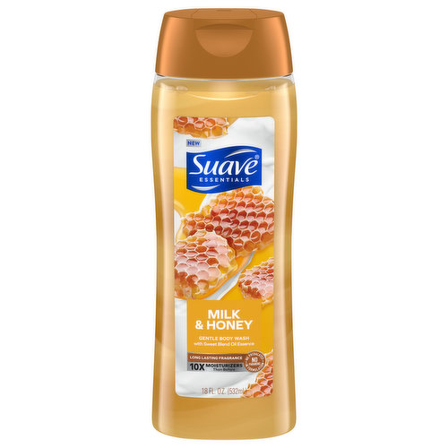 Suave Essentials Gentle Body Wash, Milk & Honey