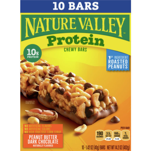 Nature Valley Chewy Bars, Peanut Butter Dark Chocolate, Protein, Family Pack - 15 pack, 1.42 oz bars