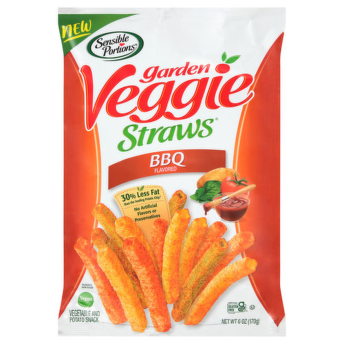 Sensible Portions Garden Veggie Straws, BBQ Flavored