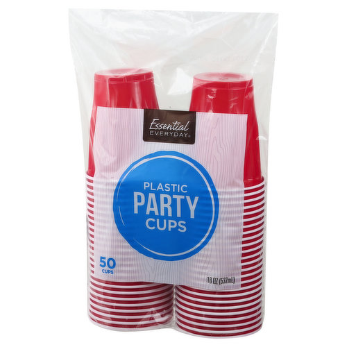 Great Value Everyday Plastic Cups, 18 oz, 50 Count