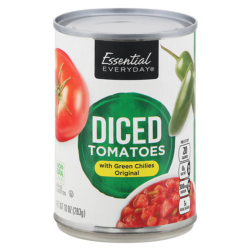 Essential Everyday Tomatoes with Green Chilies Original, Diced