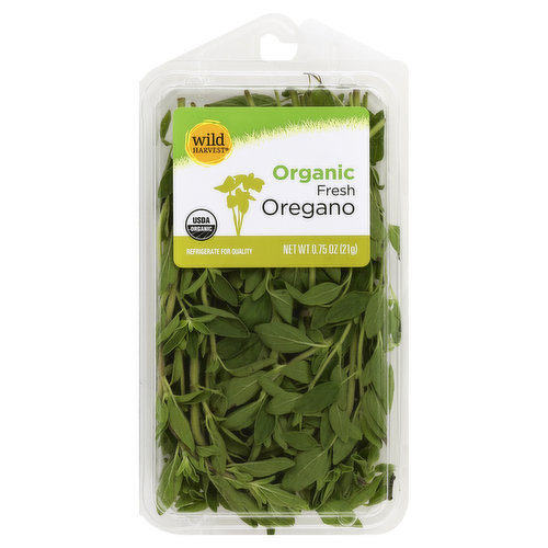 USDA Organic. Herb Tips: Wild Harvest Organic Fresh Herbs are a great way to add flavor to soups, sauces, meats, appetizers, breads, salads, and desserts without adding unwanted fat, sugar, or salt. These wonderfully fresh herbs are sure to fill your home with a refreshing aroma with each use. To learn more about Wild Harvest products, including our full line of organic products, and for more recipes, please visit www.mywildharvest.com. Certified organic by Ecocert. 100% quality guaranteed. Like it or let us make it right. That's our quality promise. mywildharvest.com. Please recycle.