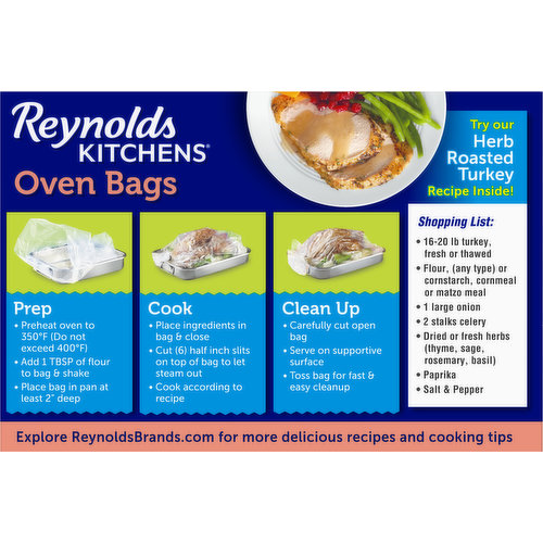 TOASTEE Oven Roasting Bags for Chicken, Ham, Prime Rib, Poultry, Turke