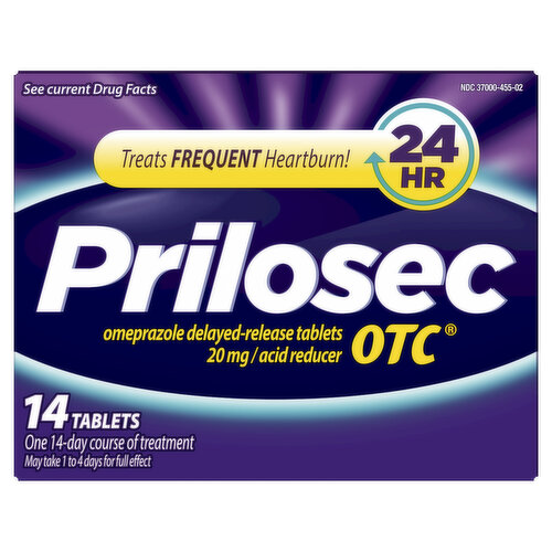 Prilosec OTC Acid Reducer Prilosec OTC Heartburn Relief, Omeprazole, Acid Reducer Tablets, 14 Ct