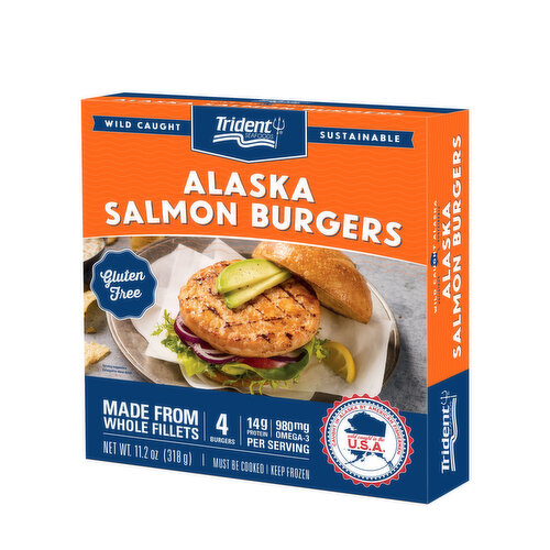 OCEAN BEAUTY WILD SALMON BURGER FROZEN GLUTEN FREE 8OZ