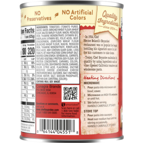 Chef Boyardee Overstuffed Beef Ravioli in Pasta Sauce