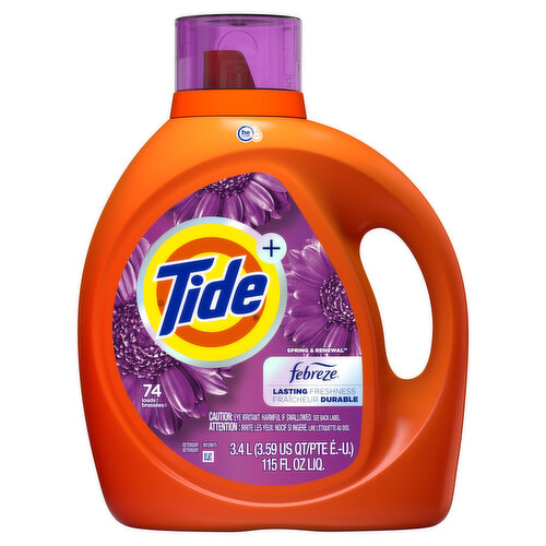 Tide Tide Plus Febreze Freshness Spring & Renewal Laundry Detergent 115 oz