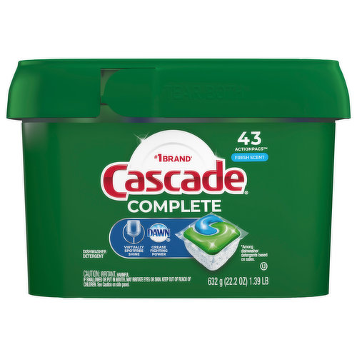 Cascade Complete Dishwasher Detergent, Fresh Scent