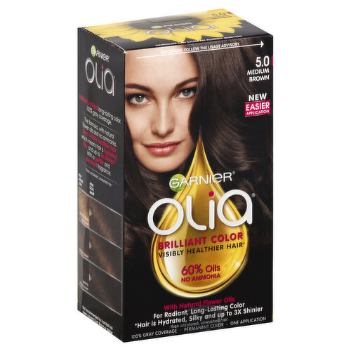 Olia Brilliant Color Permanent Color, Medium Brown 5.0