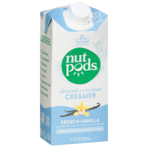 Nutpods Creamer, Almond + Coconut, French Vanilla