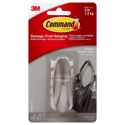 COMMAND Designer Hook, Decorative, Medium