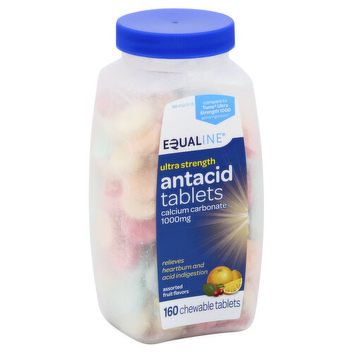 Equaline Antacid, Ultra Strength, Chewable Tablets, Assorted Fruit Flavors