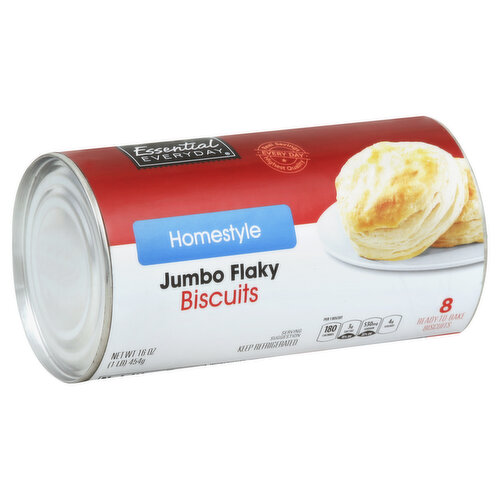 Essential Everyday Biscuits, Jumbo Flaky, Homestyle, Ready-to-Bake