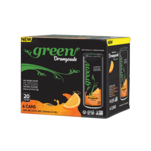 Green Orangeade, 6 Pack Cans