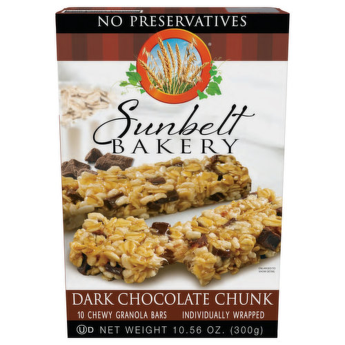 Sunbelt Bakery Granola Bars, Dark Chocolate Chunk, Chewy