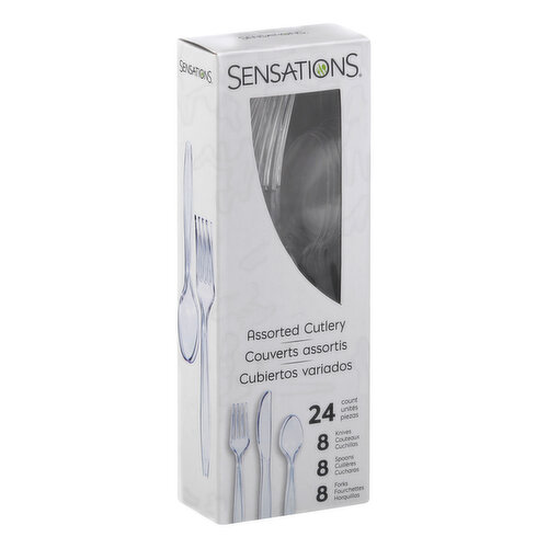 SENSATIONS Cutlery, Clear, Plastic