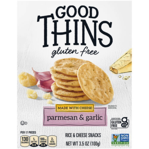 Good Thins Parmesan & Garlic Rice & Cheese Snacks Gluten Free