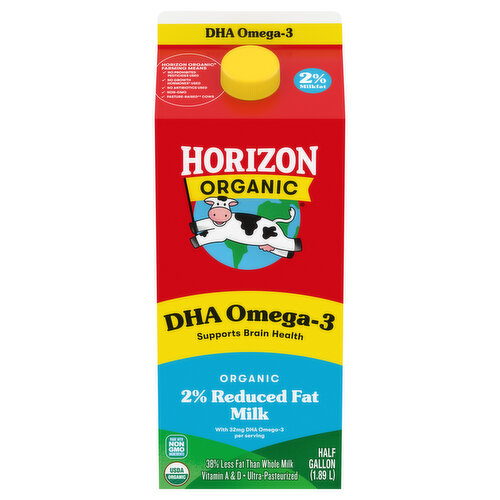 Horizon Organic Milk, DHA Omega-3, Organic, 2% Reduced Fat