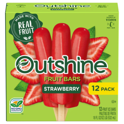 Outshine Fruit Bars, Strawberry, 12 Pack