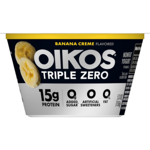 Oikos Triple Zero Nonfat Banana Creme Flavored Yogurt