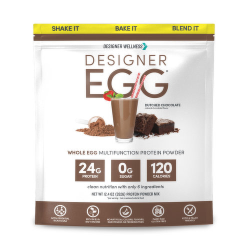 Designer Protein Totally Egg Powder, Dutch Chocolate