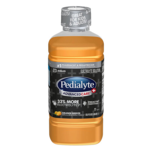 Pedialyte AdvancedCare Plus Electrolyte Solution Orange Breeze Bottle
