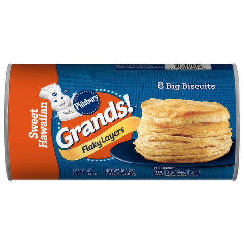 Make breakfast grand with the home-baked goodness of Grands! Sweet Hawaiian Biscuits. Warm, fluffy and fresh from the oven, every bite will remind you of that home-cooked feeling you love. Our recipe includes No Colors from artificial sources and No High Fructose Corn Syrup.
