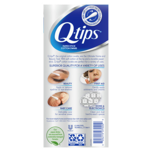  Q-tips Cotton Swabs 170 Count (Pack of 1) : Beauty & Personal  Care